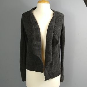 Tahari %100 merino wool grey open sweater s large